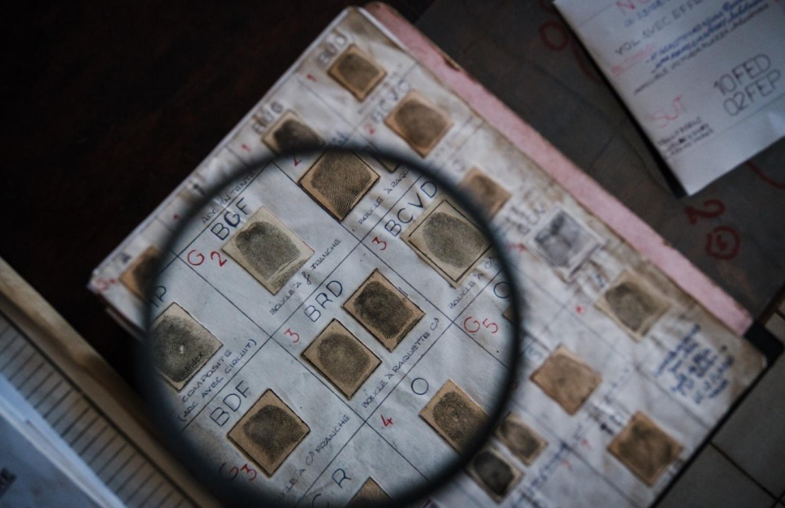 Fingerprints in a police station